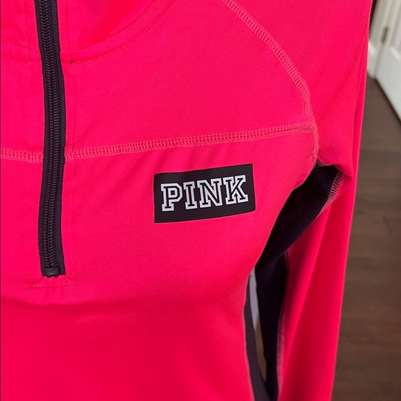 PINK Victoria's Secret Women's bright pink and black Zip Top small - Picture 2 of 5
